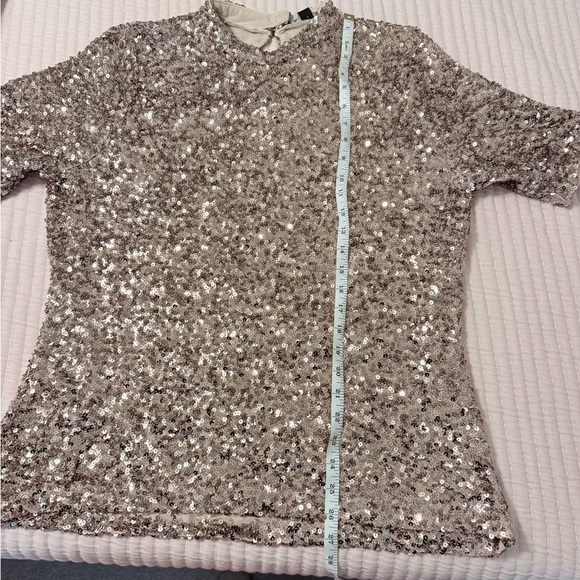 Boston Proper Sequin Blouse in Bronze - Picture 9 of 9